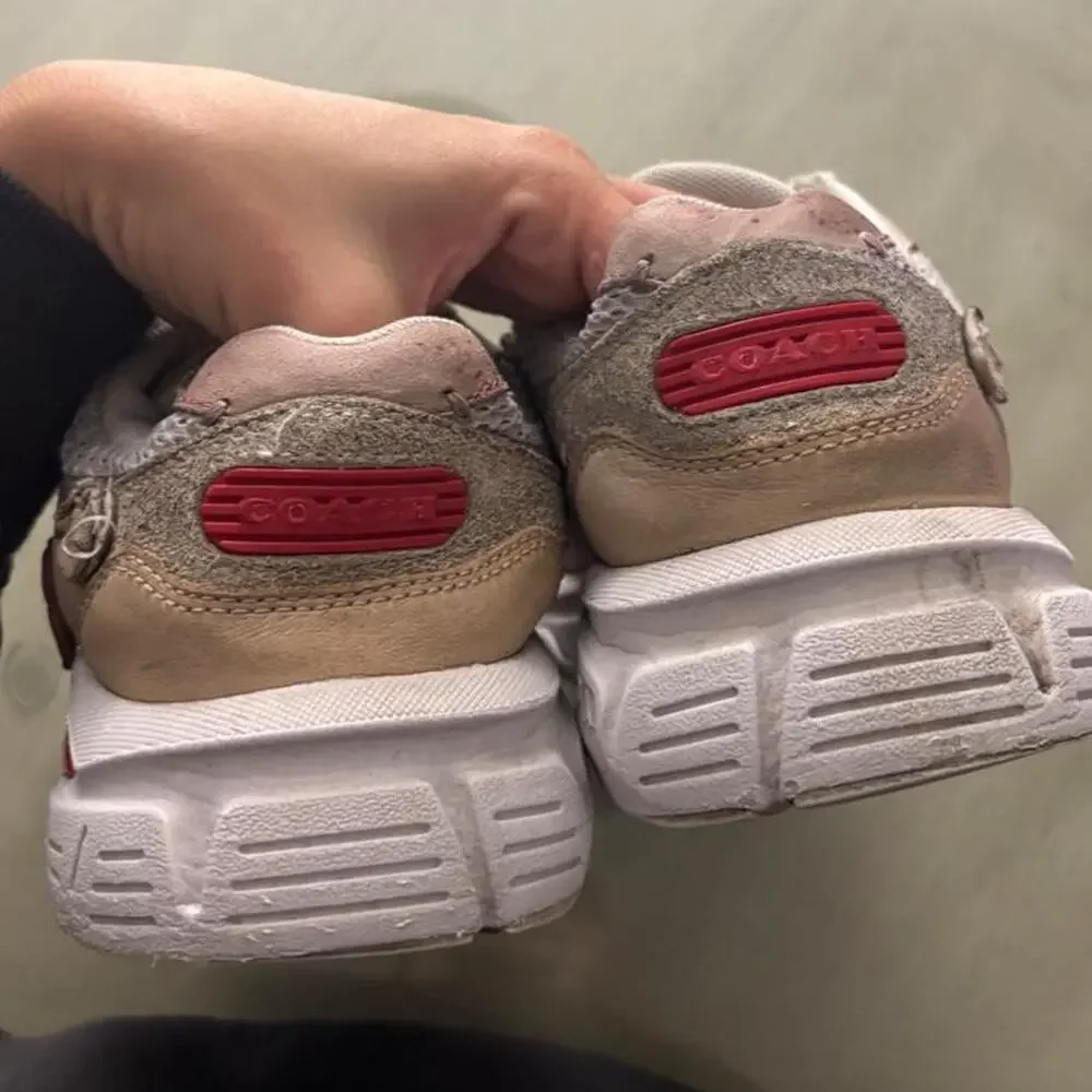 Coach cream pink sneakers